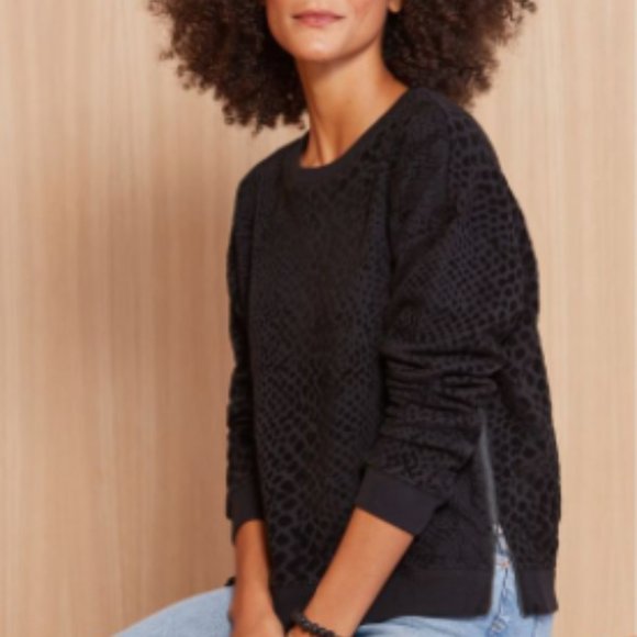 Rails Marlo Sweatshirt Black Flocked Cobra Sz. - Picture 1 of 4
